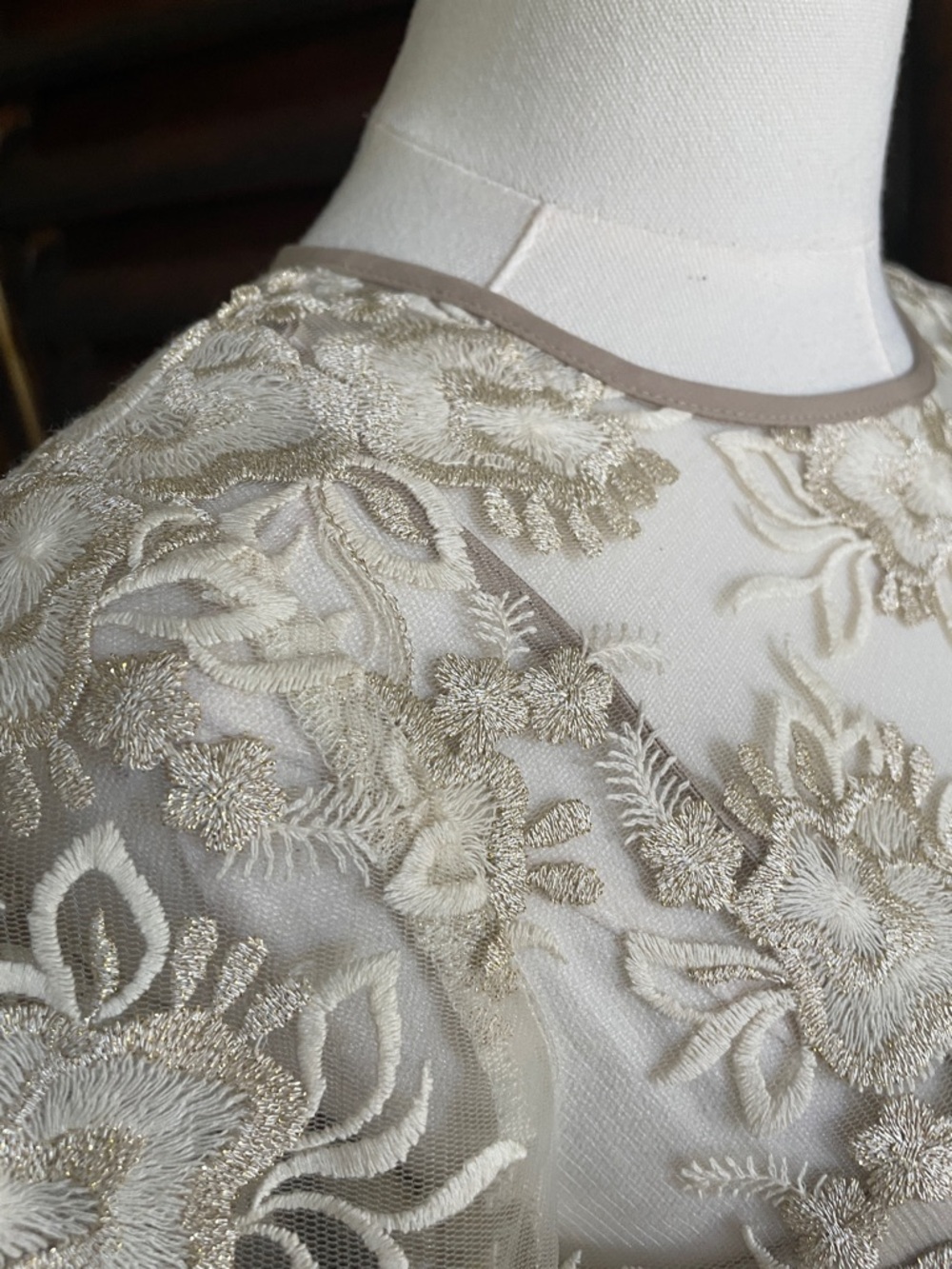 NWT Eliza J Gold Lace Dress with Belt Pockets Bridal Mitzvah Elegant 4P - Picture 15 of 16